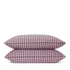 Piglet In Bed Gingham Linen Blend Pillowcase Pair, Queen In Red