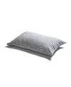 Piglet In Bed Gingham Linen Blend Pillowcase Pair, Queen In Warm Blue Gingham