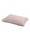 Piglet In Bed Gingham Linen Blend Pillowcase Pair, Square Decorative Pilllow In Elderberry Gingham