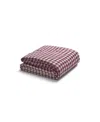 Piglet In Bed Gingham Linen Duvet Cover, King In Burgundy