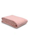 Piglet In Bed Gingham Linen Duvet Cover In Pink Bloom Gingham