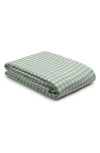 Piglet In Bed Gingham Linen Duvet Cover In Pistachio Gingham