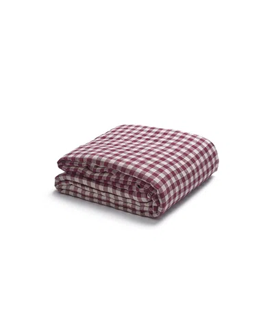 Piglet In Bed Gingham Linen Duvet Cover, Queen