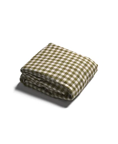 Piglet In Bed Gingham Linen Duvet Cover, Queen