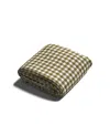 Piglet In Bed Gingham Linen Duvet Cover In Botanical Green Gingham