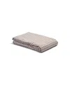 Piglet In Bed Gingham Linen Flat Sheet, Full Size In Mushroom Gingham