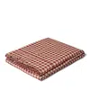 Piglet In Bed Gingham Linen Flat Sheet In Red