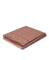 Piglet In Bed Gingham Linen Flat Sheet In Brown