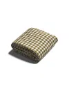 Piglet In Bed Gingham Linen Flat Sheet In Botanical Green Gingham