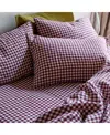 Piglet In Bed Gingham Linen Pillowcase Pair, Square Pillow In Red