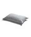 Piglet In Bed Gingham Linen Pillowcase Pair, Square In Warm Blue Gingham