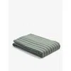 Piglet In Bed Pembroke Stripe Linen Duvet Cover In Green Pembroke