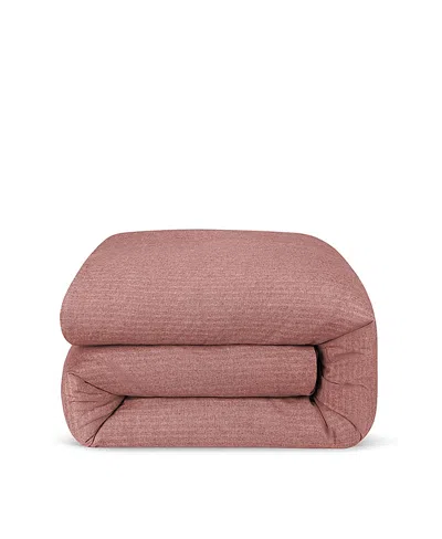 Piglet In Bed Herringbone Brushed Cotton Duvet Cover, King In Pink