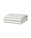 Piglet In Bed Kemptown Stripe Linen Blend Duvet Cover, Queen In Ivory/atlantic