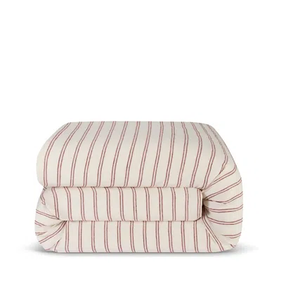 Piglet In Bed Kemptown Stripe Linen Blend Duvet Cover, Twin In Orange