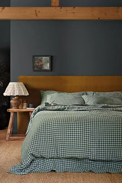 Piglet In Bed Linen Blend Duvet Cover In Green
