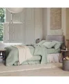 Piglet In Bed Plain Linen Blend Duvet Cover In Sage Green