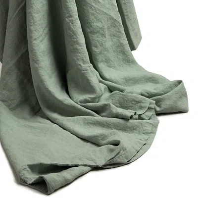 Piglet In Bed Linen Blend Duvet Cover, Twin In Sage Green