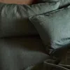 Piglet In Bed Linen Blend Fitted Sheet, California King In Fern Green