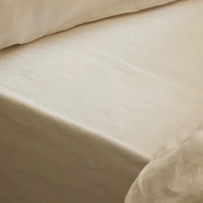 Piglet In Bed Linen Blend Fitted Sheet, California King In Pearl