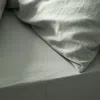 Piglet In Bed Linen Blend Fitted Sheet, California King In Sage Green