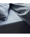 Piglet In Bed Linen Blend Fitted Sheet, Full In Dusk Blue