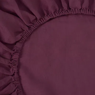 Piglet In Bed Linen Blend Fitted Sheet, King In Purple