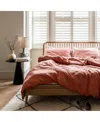 Piglet In Bed Linen Blend Flat Sheet, Full In Orange
