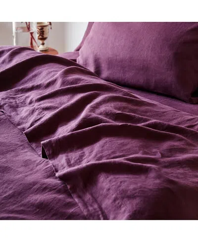 Piglet In Bed Linen Blend Flat Sheet, Full In Purple