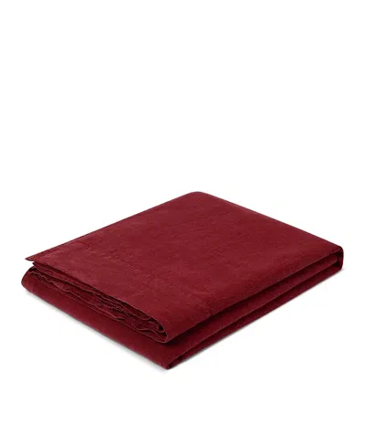 Piglet In Bed Linen Blend Flat Sheet, Queen In Burgundy