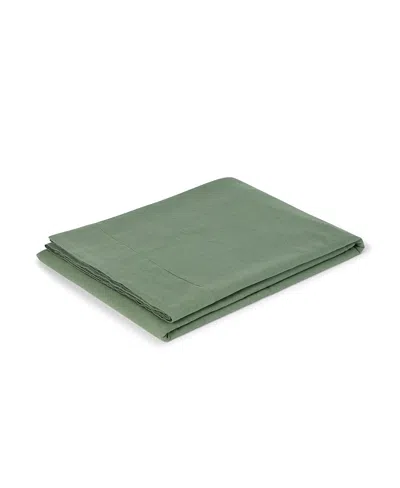 Piglet In Bed Linen Blend Flat Sheet, Twin In Green