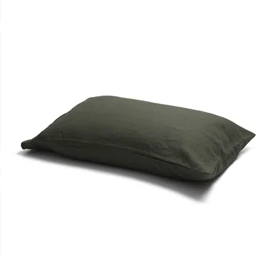 Piglet In Bed Linen Blend Pillowcase Pair In Green
