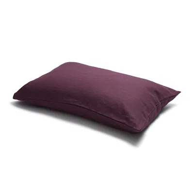 Piglet In Bed Plain Linen Blend Pillowcase Pair In Berry
