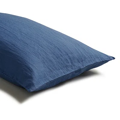 Piglet In Bed Linen Blend Pillowcase Pair, Standard In Blueberry