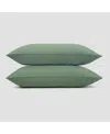 Piglet In Bed Linen Blend Pillowcase Pair, Standard In Elm Green