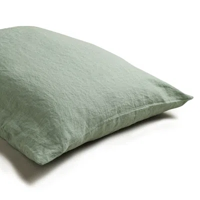 Piglet In Bed Linen Blend Pillowcase Pair, Standard In Sage Green