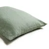 Piglet In Bed Plain Linen Blend Pillowcase Pair In Sage Green