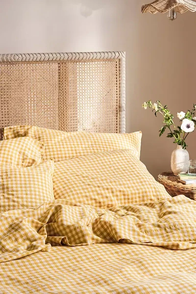 Piglet In Bed Linen Blend Pillowcases, Set Of 2 In Yellow