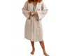 Piglet In Bed Linen Drawstring Robe In Oatmeal In White