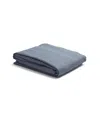 Piglet In Bed Plain Linen Blend Fitted Sheet In Dusk Blue