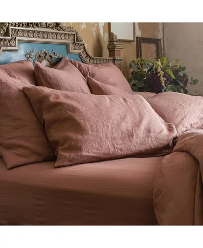 Piglet In Bed Linen Fitted Sheet, Full In Warm Clay