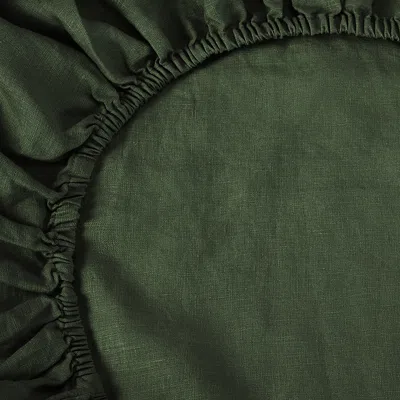 Piglet In Bed Linen Fitted Sheet, Queen In Green