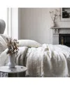 Piglet In Bed Plain Linen Fitted Sheet In Oatmeal