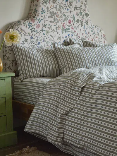 Piglet In Bed Linen Flat She In Thyme Sommerley Stripe