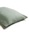 Piglet In Bed Plain Linen Pillowcase Pair In Sage Green