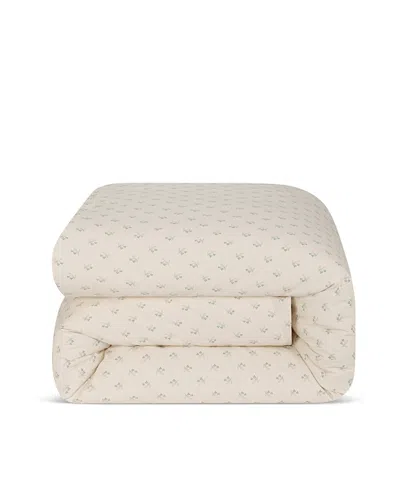Piglet In Bed Martha Floral Cotton Duvet Cover, King In Neutral