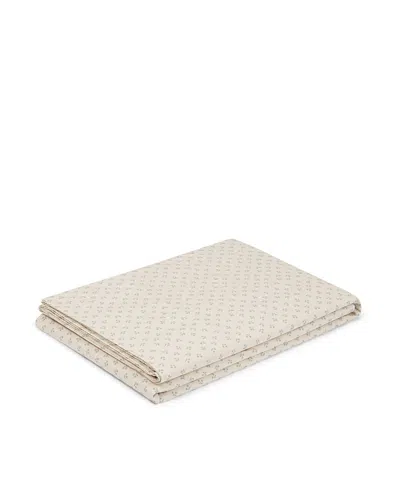 Piglet In Bed Martha Floral Cotton Flat Sheet, Full In Neutral