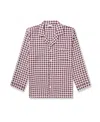 Piglet In Bed Men's Gingham Linen Pajama Set In Berry Gingham