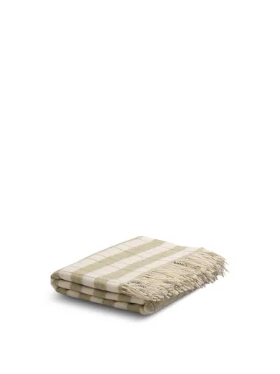 Piglet In Bed Merino Wool Blanket In Green