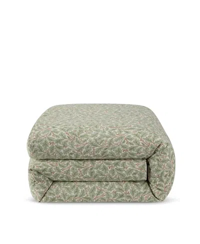 Piglet In Bed Morris & Co Oak Cotton Duvet Cover, King In Green